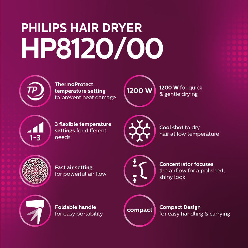 Philips Essential Care Hair Dryer for Gentle Drying