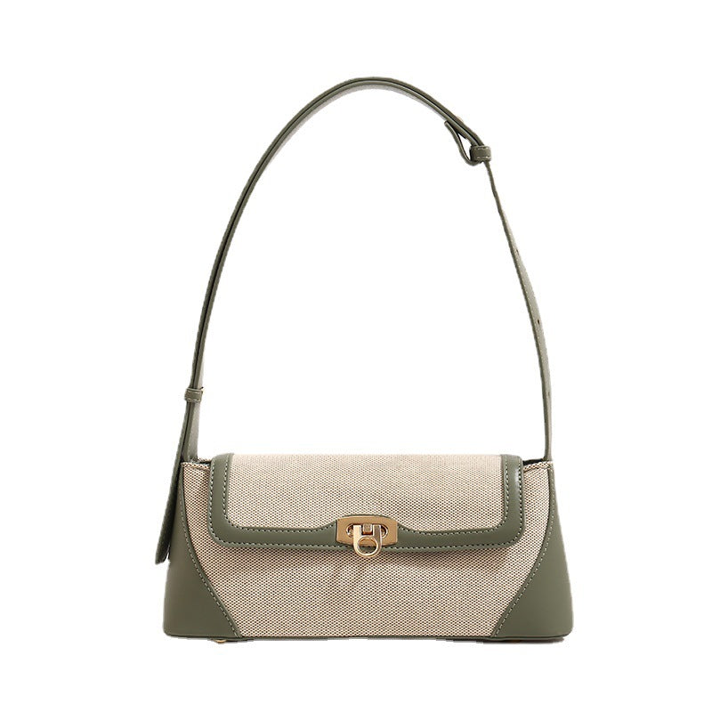 Cross-Border Canvas Bag – Contrasting Color & Versatile Design