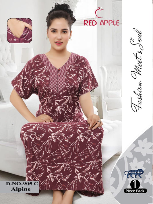Comfortable Alpine viscos Nightgown with Floral Print